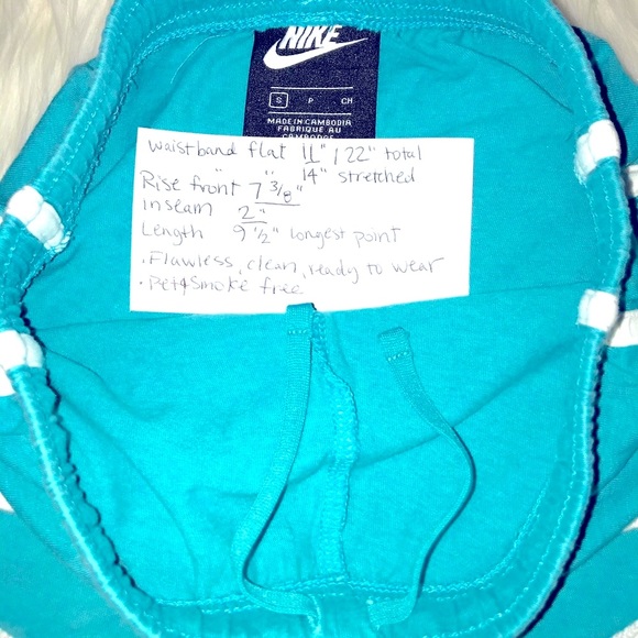 NIKE cotton Campcore elastic waist short blue white S - Picture 2 of 4